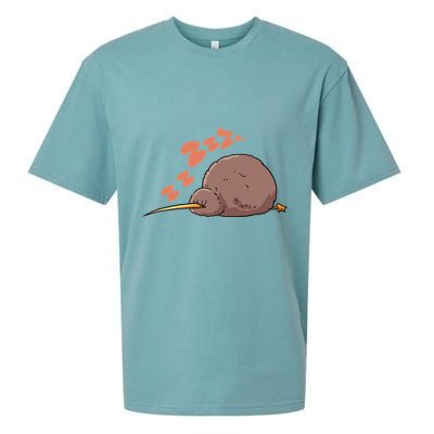 Kiwi Bird Sleeping Tired Pajama Graphic Sueded Cloud Jersey T-Shirt