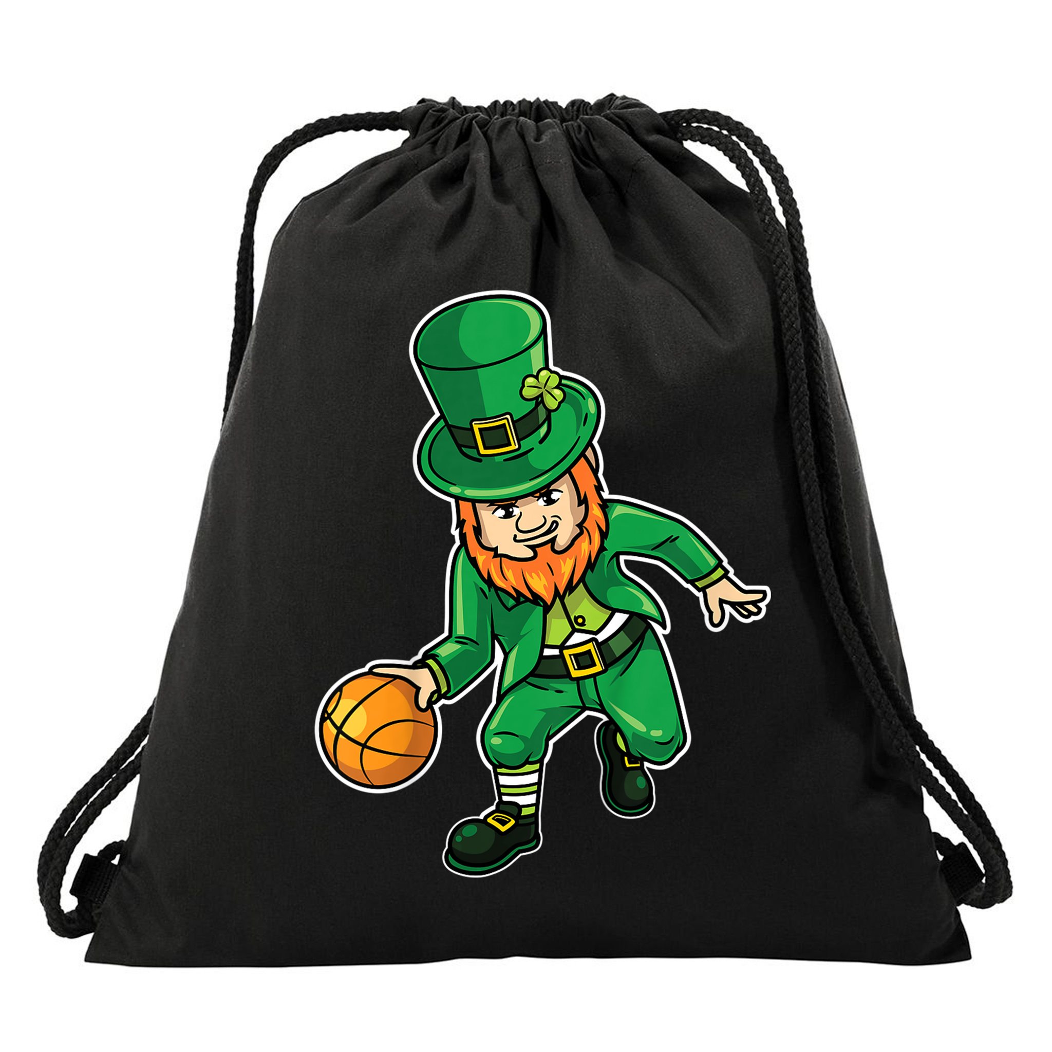 K.i.d.s Basketball St Patricks Day Shirt, Lucky Basketball Tee Drawstring Bag