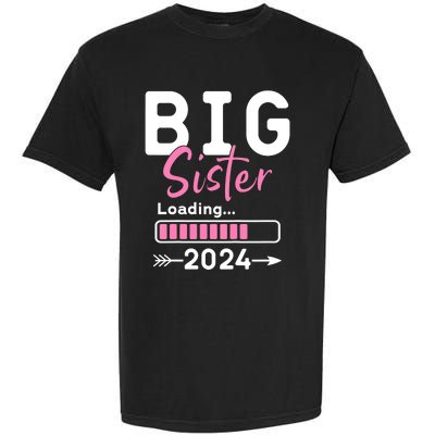 Kids Big Sister Loading 2024 Promoted To Big Sister 2024 Garment-Dyed Heavyweight T-Shirt