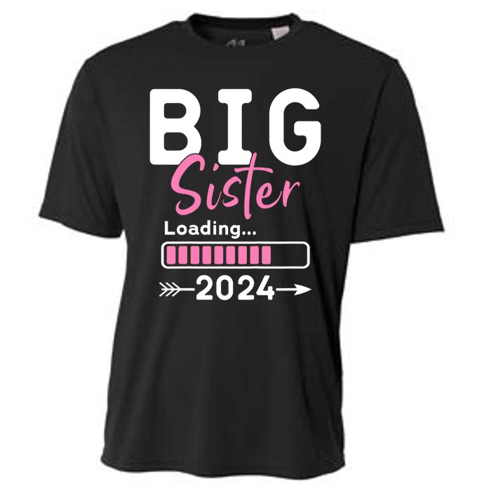 Kids Big Sister Loading 2024 Promoted To Big Sister 2024 Cooling Performance Crew T-Shirt