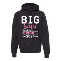 Kids Big Sister Loading 2024 Promoted To Big Sister 2024 Premium Hoodie