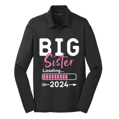 Kids Big Sister Loading 2024 Promoted To Big Sister 2024 Silk Touch Performance Long Sleeve Polo