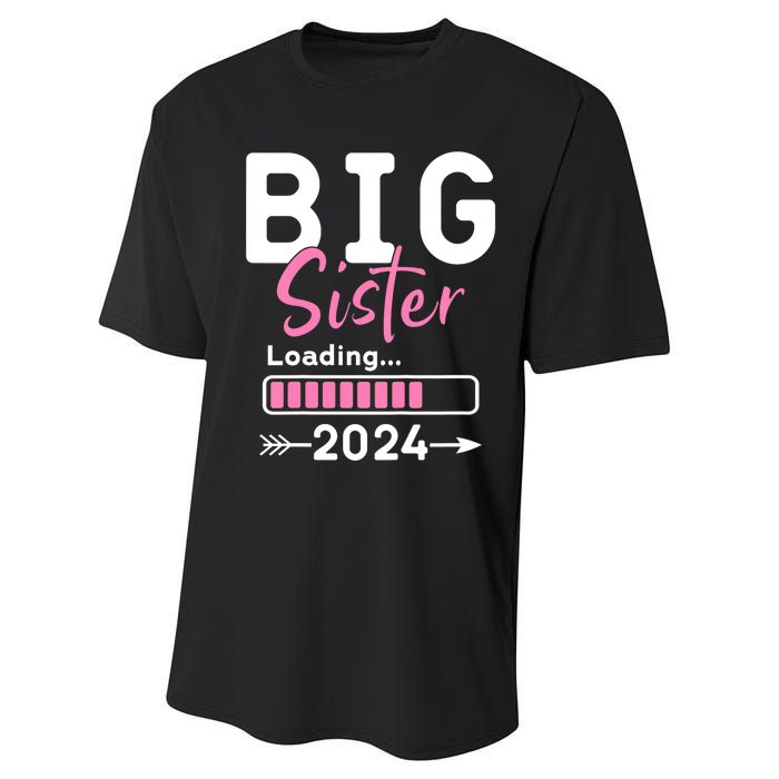 Kids Big Sister Loading 2024 Promoted To Big Sister 2024 Performance Sprint T-Shirt