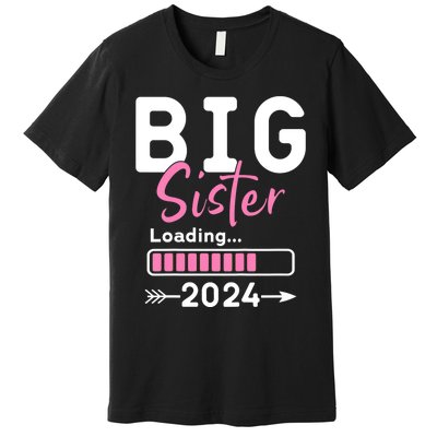 Kids Big Sister Loading 2024 Promoted To Big Sister 2024 Premium T-Shirt