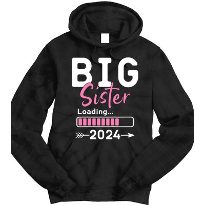 Kids Big Sister Loading 2024 Promoted To Big Sister 2024 Tie Dye Hoodie