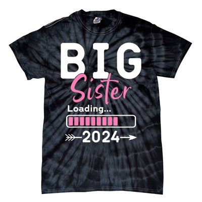 Kids Big Sister Loading 2024 Promoted To Big Sister 2024 Tie-Dye T-Shirt