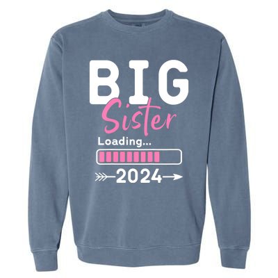 Kids Big Sister Loading 2024 Promoted To Big Sister 2024 Garment-Dyed Sweatshirt