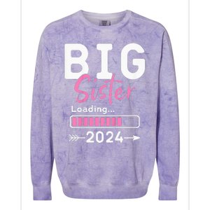 Kids Big Sister Loading 2024 Promoted To Big Sister 2024 Colorblast Crewneck Sweatshirt