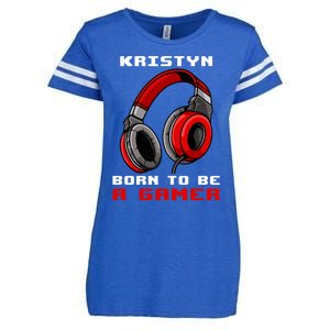 Kristyn Born To Be A Gamer Personalized Gift Enza Ladies Jersey Football T-Shirt