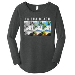 Kailua Beach Travel Souvenir Design Women's Perfect Tri Tunic Long Sleeve Shirt