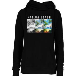 Kailua Beach Travel Souvenir Design Womens Funnel Neck Pullover Hood