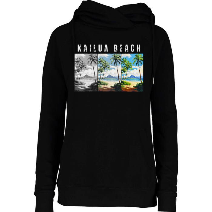 Kailua Beach Travel Souvenir Design Womens Funnel Neck Pullover Hood