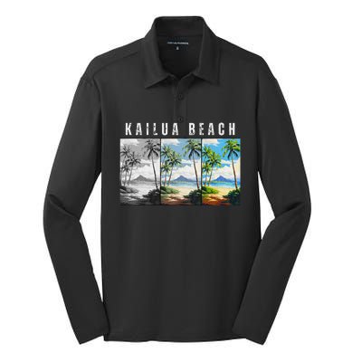 Kailua Beach Travel Souvenir Design Silk Touch Performance Long Sleeve Polo