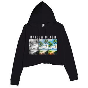 Kailua Beach Travel Souvenir Design Crop Fleece Hoodie