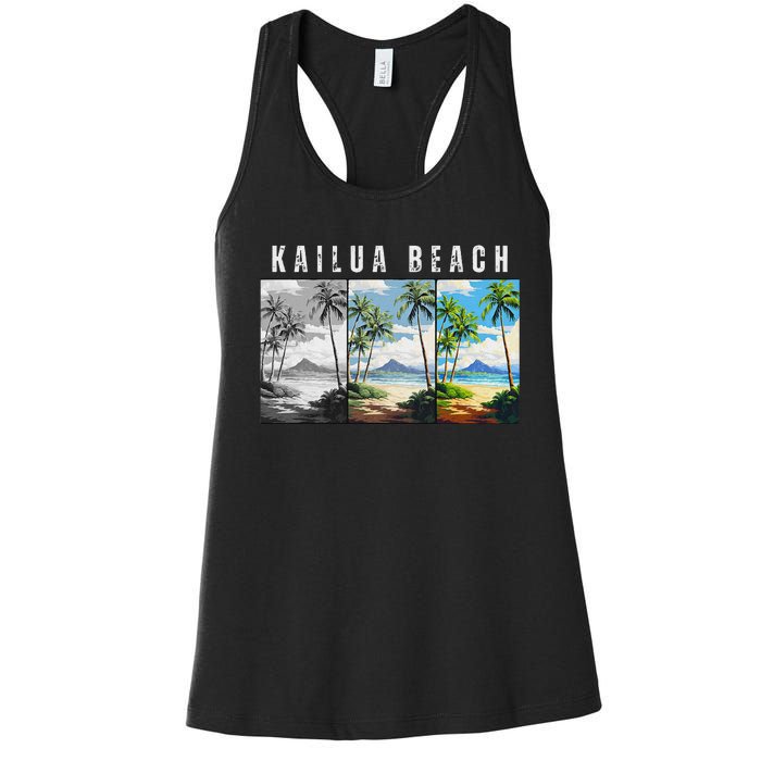 Kailua Beach Travel Souvenir Design Women's Racerback Tank