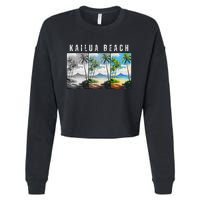 Kailua Beach Travel Souvenir Design Cropped Pullover Crew