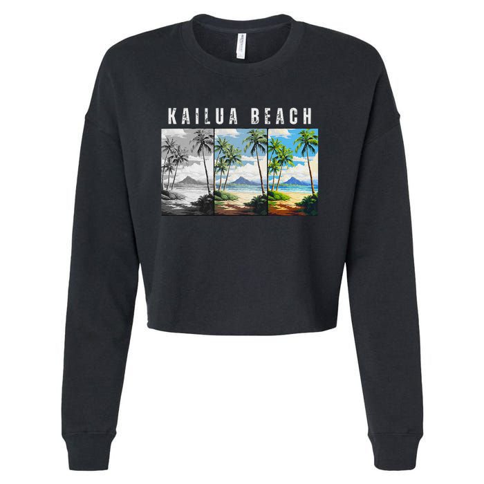 Kailua Beach Travel Souvenir Design Cropped Pullover Crew