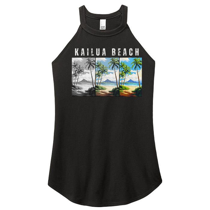 Kailua Beach Travel Souvenir Design Women's Perfect Tri Rocker Tank