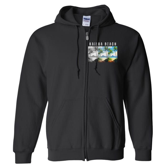 Kailua Beach Travel Souvenir Design Full Zip Hoodie