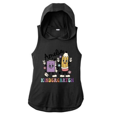 Kindergarten Back To School Retro Girls Teacher Life Ladies PosiCharge Tri-Blend Wicking Draft Hoodie Tank