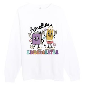 Kindergarten Back To School Retro Girls Teacher Life Premium Crewneck Sweatshirt