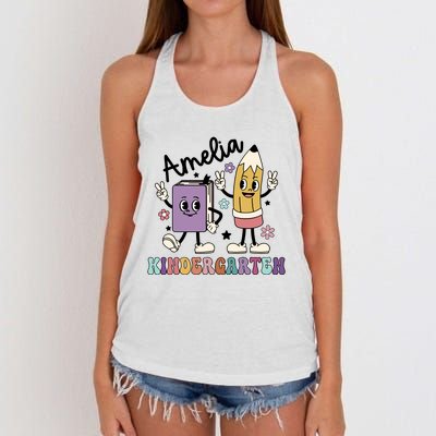 Kindergarten Back To School Retro Girls Teacher Life Women's Knotted Racerback Tank