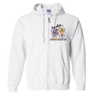 Kindergarten Back To School Retro Girls Teacher Life Full Zip Hoodie