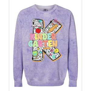 Kindergarten Back To School Teachers Students Kinder Crew Colorblast Crewneck Sweatshirt