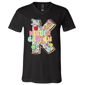 Kindergarten Back To School Teachers Students Kinder Crew V-Neck T-Shirt