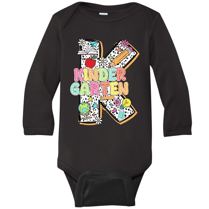 Kindergarten Back To School Teachers Students Kinder Crew Baby Long Sleeve Bodysuit