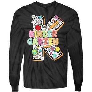 Kindergarten Back To School Teachers Students Kinder Crew Tie-Dye Long Sleeve Shirt