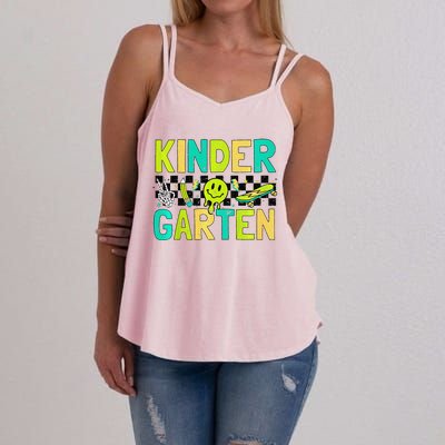 Kindergarten Back To School Design With Cute Icons Women's Strappy Tank