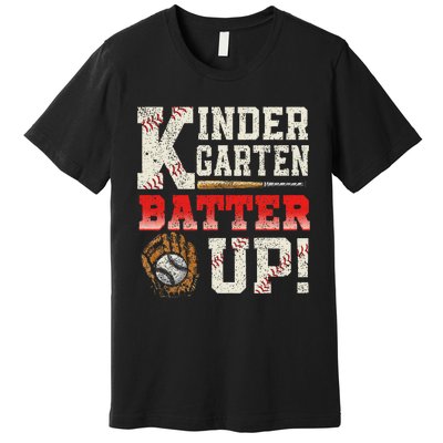 Kindergarten Back To School Batter Up Baseball Students Premium T-Shirt