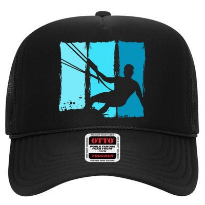 Kitesurf Board Trainer Kite Kiteboarding Kitesurfing High Crown Mesh Back Trucker Hat