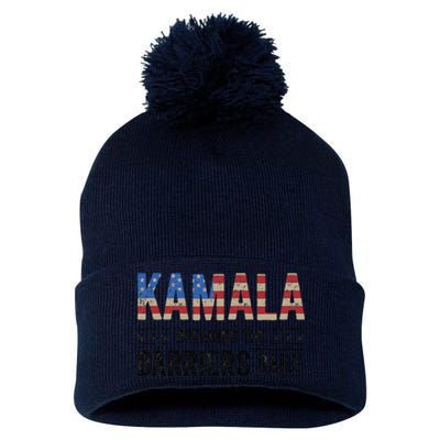 Kamala Breaking The Barriers Daily Kamala Harris Pom Pom 12in Knit Beanie