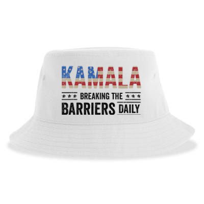 Kamala Breaking The Barriers Daily Kamala Harris Sustainable Bucket Hat