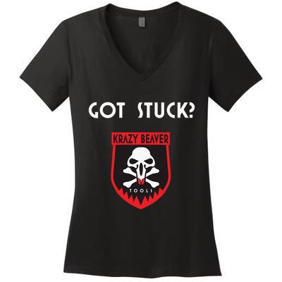 K.R.A.Z.Y B.E.A.V.E.R Tools Got Stuck Women's V-Neck T-Shirt