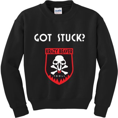 K.R.A.Z.Y B.E.A.V.E.R Tools Got Stuck Kids Sweatshirt