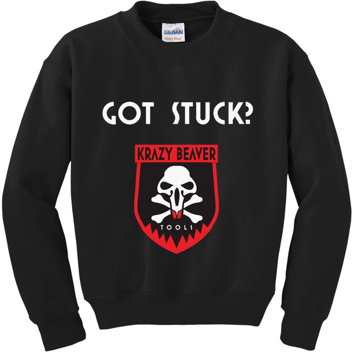 K.R.A.Z.Y B.E.A.V.E.R Tools Got Stuck Kids Sweatshirt