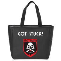 K.R.A.Z.Y B.E.A.V.E.R Tools Got Stuck Zip Tote Bag