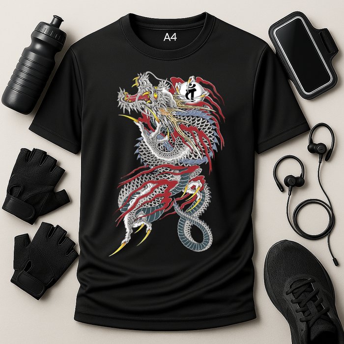 Kiryu Back Tattoo Cooling Performance Crew T-Shirt