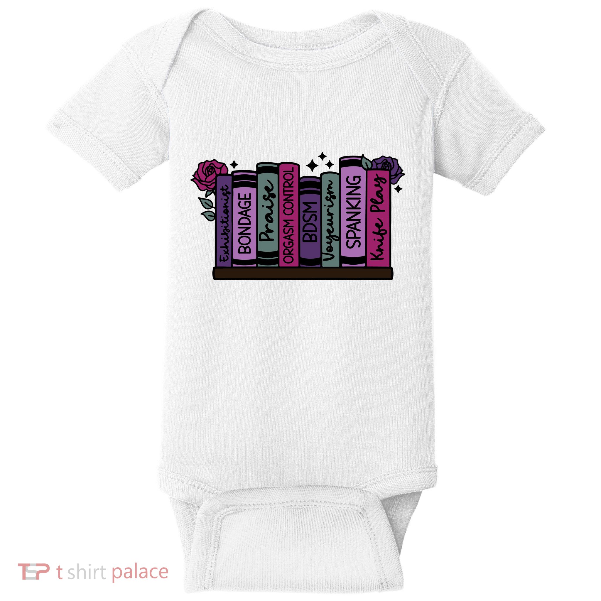 Kinky Book Tropes Shelf Romance Smut Book Svg Smut Book Baby Bodysuit