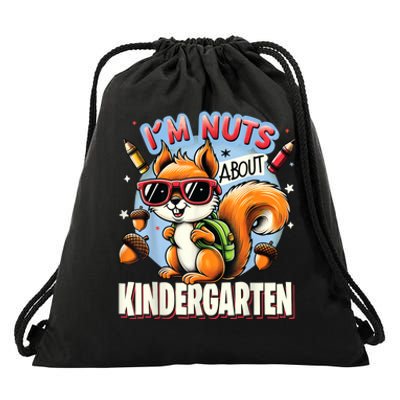 Kindergarten Back To School 1st Day Of Kindergarten Squirrel Drawstring Bag