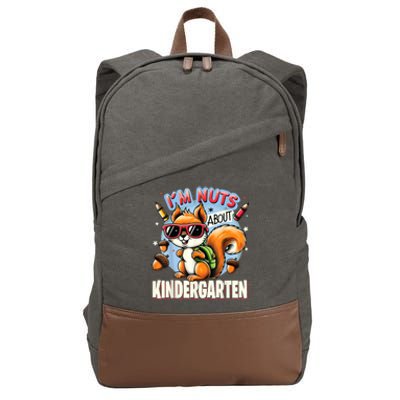 Kindergarten Back To School 1st Day Of Kindergarten Squirrel Cotton Canvas Backpack