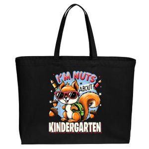 Kindergarten Back To School 1st Day Of Kindergarten Squirrel Cotton Canvas Jumbo Tote