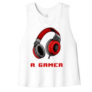 Karsyn Born To Be A Gamer Personalized Gift Women's Racerback Cropped Tank