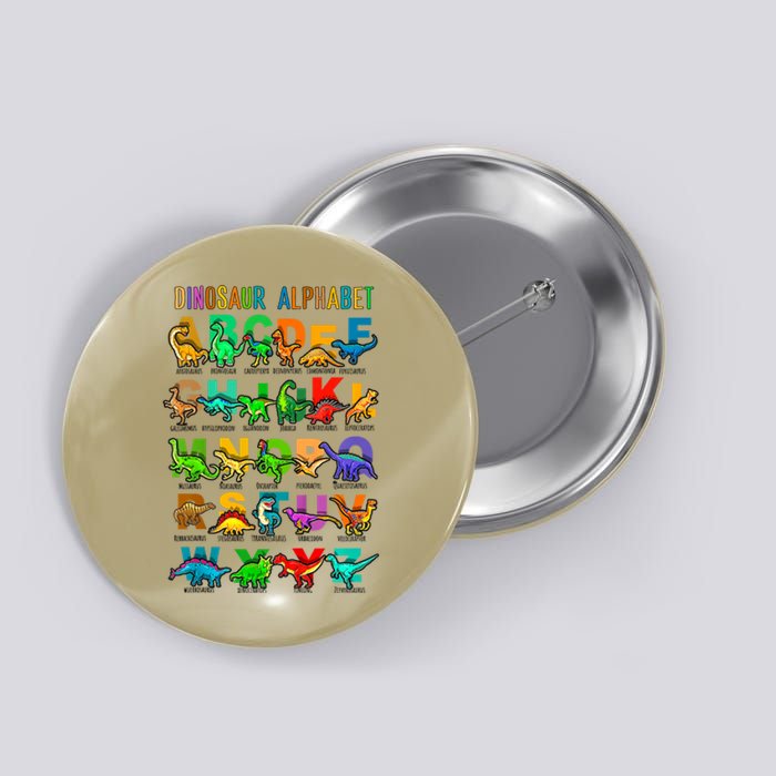 Kids Back To School Types Of Dinosaurs Alphabet Identification Button