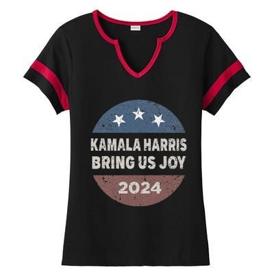 Kamala Bring Us Joy Kamala Harris 2024 Ladies Halftime Notch Neck Tee