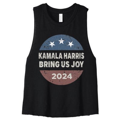 Kamala Bring Us Joy Kamala Harris 2024 Women's Racerback Cropped Tank