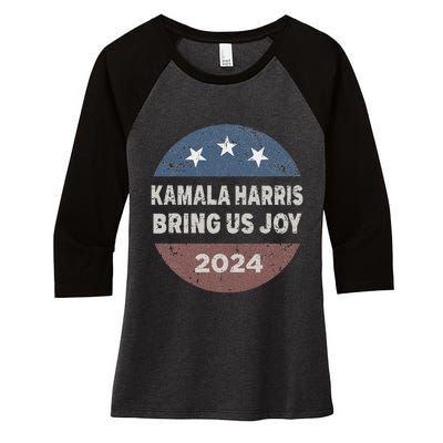 Kamala Bring Us Joy Kamala Harris 2024 Women's Tri-Blend 3/4-Sleeve Raglan Shirt